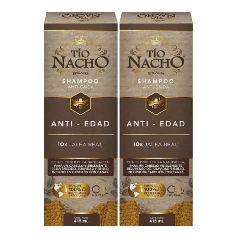 Tio Nacho Shampoo Anti-Edad Anti-Aging 10x Jalea Real, 14oz (415ml) (Pack of 2)