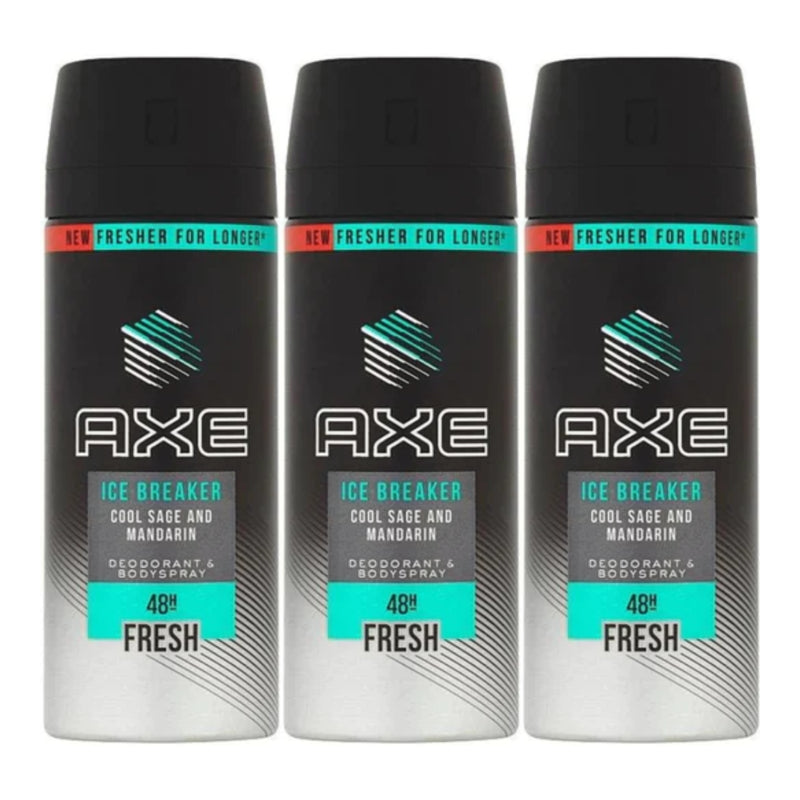 Axe Ice Breaker Cool Sage & Mandarin Body Spray, 150ml (Pack of 3)