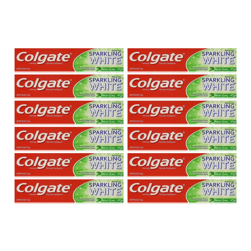 Colgate Sparkling White Mint Zing Toothpaste, 4.0oz (113g) (Pack of 12)