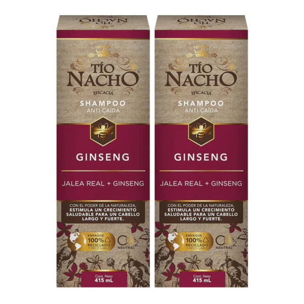 Tio Nacho Shampoo Ginseng Jalea Real + Ginseng, 14oz (415ml) (Pack of 2)