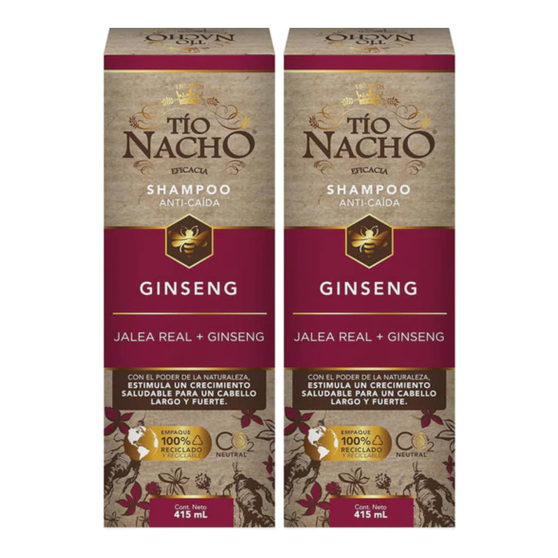 Tio Nacho Shampoo Ginseng Jalea Real + Ginseng, 14oz (415ml) (Pack of 2)