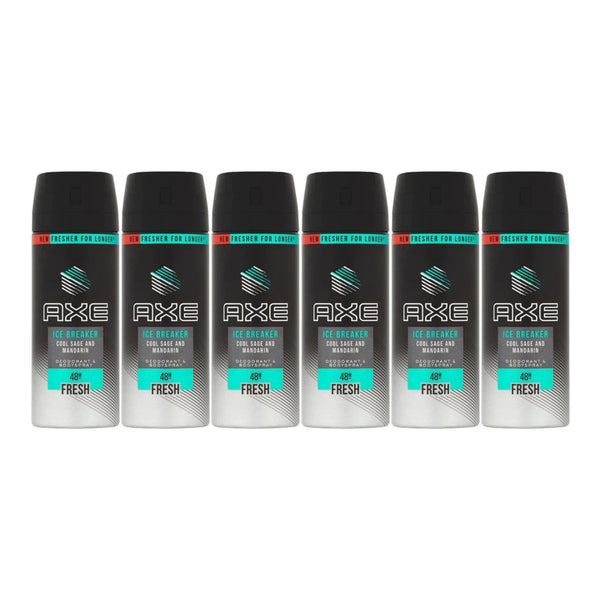 Axe Ice Breaker Cool Sage & Mandarin Body Spray, 150ml (Pack of 6)