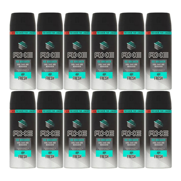 Axe Ice Breaker Cool Sage & Mandarin Body Spray, 150ml (Pack of 12)