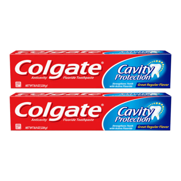 Colgate Cavity Protection Regular Flavor Toothpaste, 8.0oz (226g) (Pack of 2)