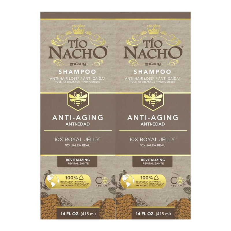 Tio Nacho Shampoo Anti-Aging Anti-Edad 10x Royal Jelly 14oz (415ml) (Pack of 2)