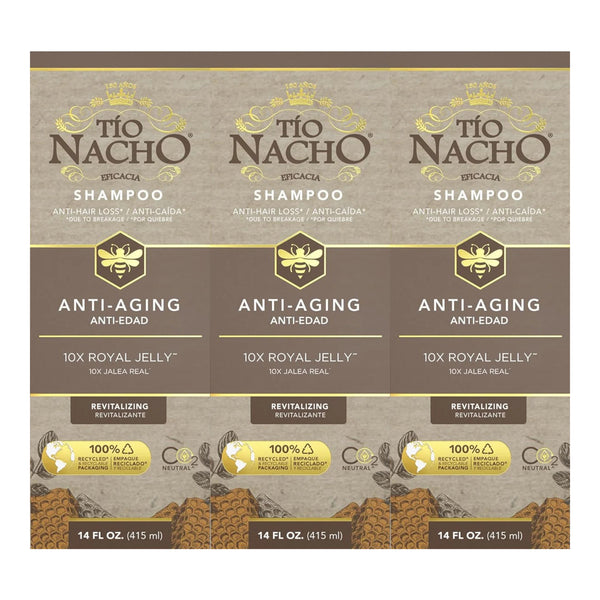 Tio Nacho Shampoo Anti-Aging Anti-Edad 10x Royal Jelly 14oz (415ml) (Pack of 3)