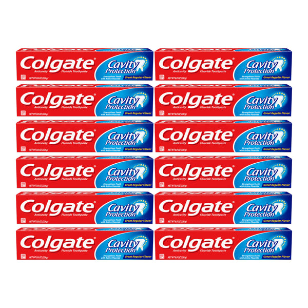 Colgate Cavity Protection Regular Flavor Toothpaste, 8.0oz (226g) (Pack of 12)