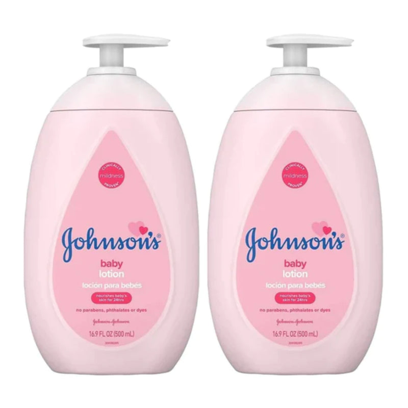 Johnson's Baby Pink Lotion, 16.9 oz (500ml) (Pack of 2)