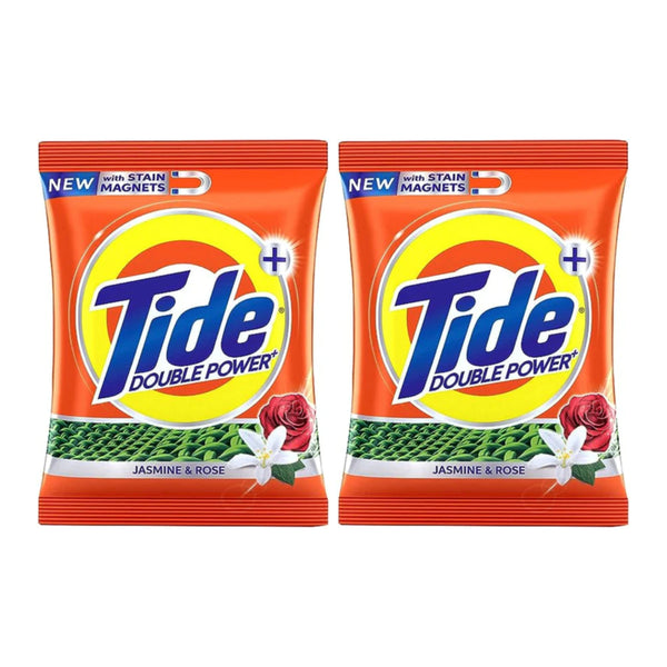 Tide Double Power+ Jasmine & Rose Powder Laundry Detergent, 500g (Pack of 2)