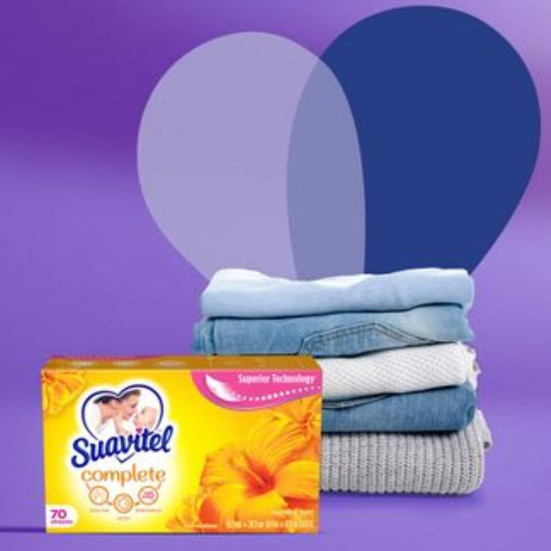 Suavitel Fabric Softener Dryer Sheets - Morning Sun Scent 18 Count (Pack of 3)