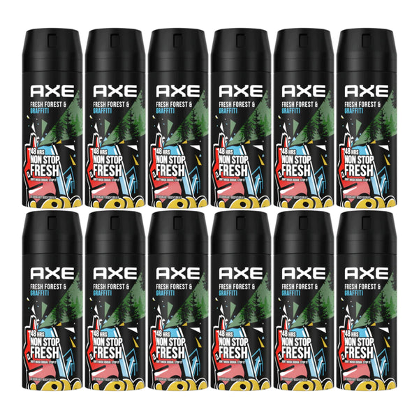 Axe Collision Fresh Forest + Graffiti Body Spray, 150ml (Pack of 12)