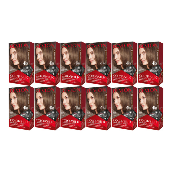 Revlon ColorSilk Hair Color - 40 Medium Ash Brown (Pack of 12)