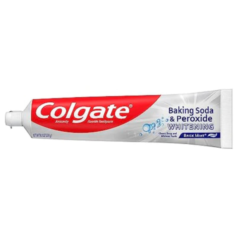 Colgate Baking Soda Peroxide Whitening Brisk Mint Toothpaste, 8.0oz (Pack of 3)