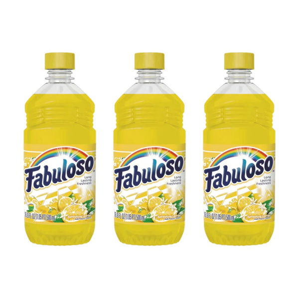 Fabuloso Multi-Purpose Cleaner - Refreshing Lemon Scent, 16.9 oz (Pack of 3)