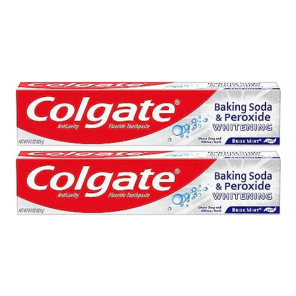 Colgate Baking Soda Peroxide Whitening Brisk Mint Toothpaste, 8.0oz (Pack of 2)