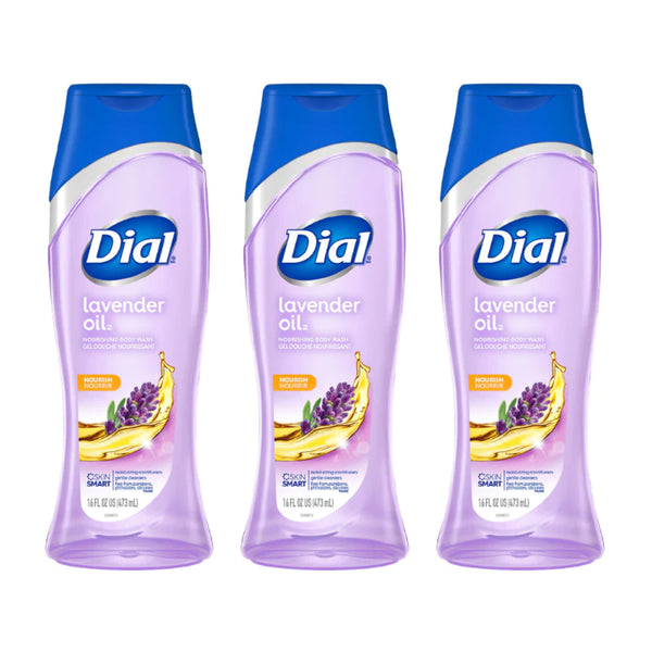 Dial Lavender Oil Nourishing Body Wash Gel Douche, 16 oz (Pack of 3)