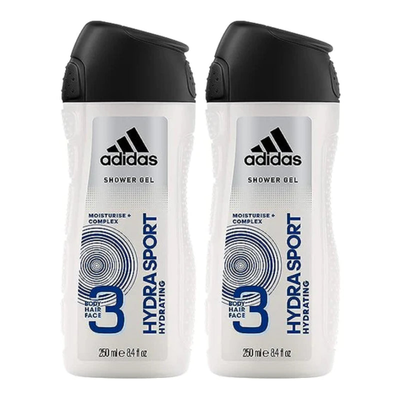 Adidas 3-in-1 HYDRA SPORT Hydrating Shower Gel, 8.4 fl oz (250ml) (Pack of 2)