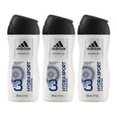 Adidas 3-in-1 HYDRA SPORT Hydrating Shower Gel, 8.4 fl oz (250ml) (Pack of 3)