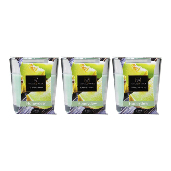 Wick & Wax Honeydew Tumbler Candle, 3.5oz (100g) (Pack of 3)