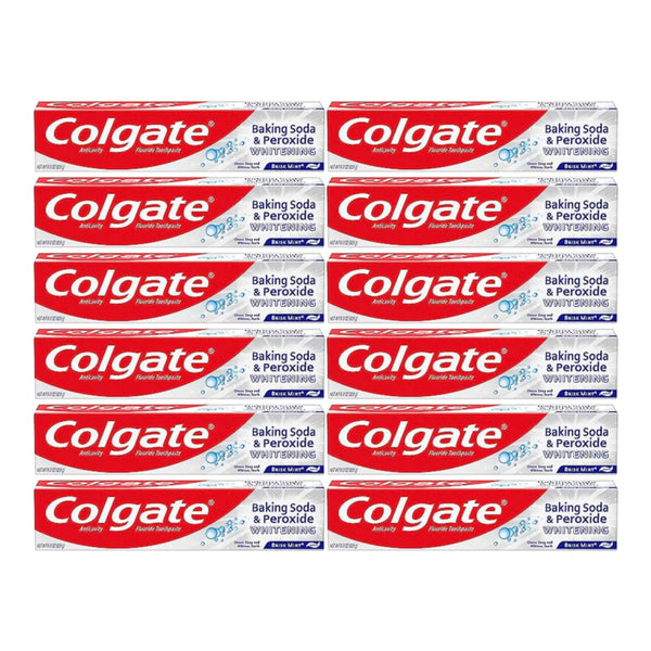 Colgate Baking Soda Peroxide Whitening Brisk Mint Toothpaste, 8.0oz (Pack of 12)