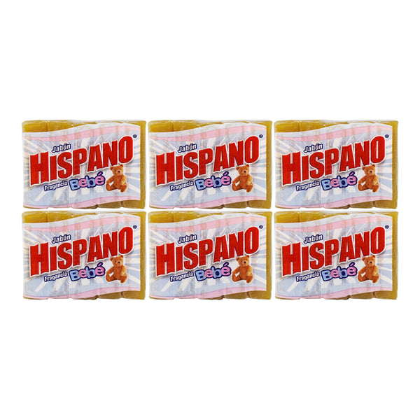 Hispano Jabon Soap Fragancia Bebe (Baby Scent) (5 Pack), 800g (Pack of 6)