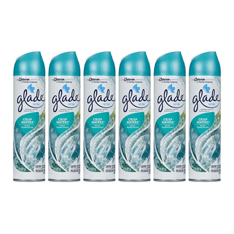 Glade Spray Crisp Waters Air Freshener, 8 oz (Pack of 6)