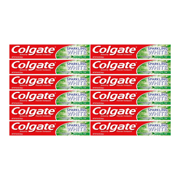 Colgate Sparkling White Mint Zing Toothpaste, 8.0oz (226g) (Pack of 12)