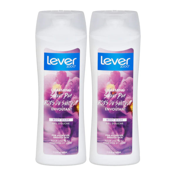 Lever 2000 Charming Sweet Pea Body Wash Gel Douche, 11.5oz (340ml) (Pack of 2)