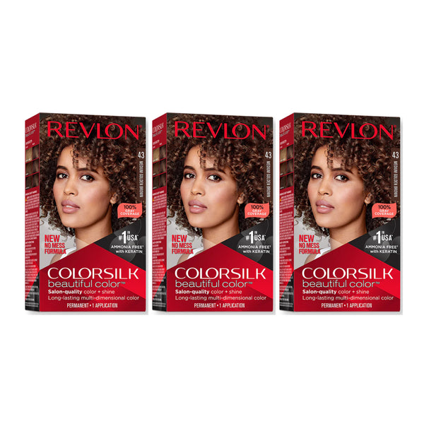 Revlon ColorSilk Hair Color - 43 Medium Golden Brown (Pack of 3)