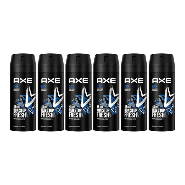 Axe Click Green Apple & Sandalwood Body Spray, 150ml (Pack of 6)