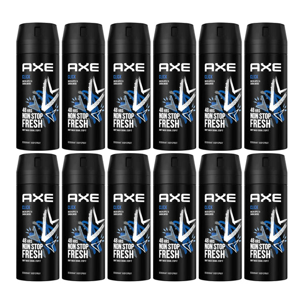 Axe Click Green Apple & Sandalwood Body Spray, 150ml (Pack of 12)