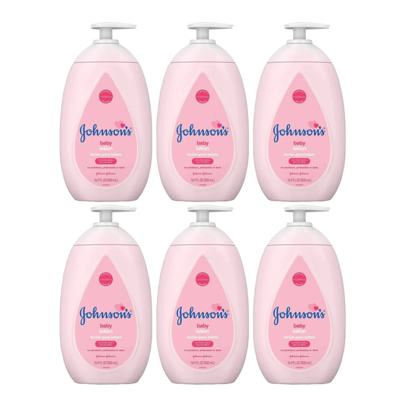 Johnson's Baby Pink Lotion, 16.9 oz (500ml) (Pack of 6)