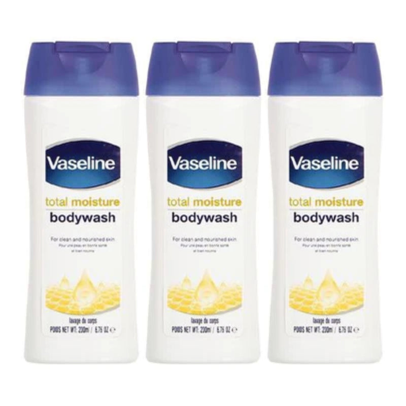 Vaseline Total Moisture Body Wash, 6.76oz (200ml) (Pack of 3)