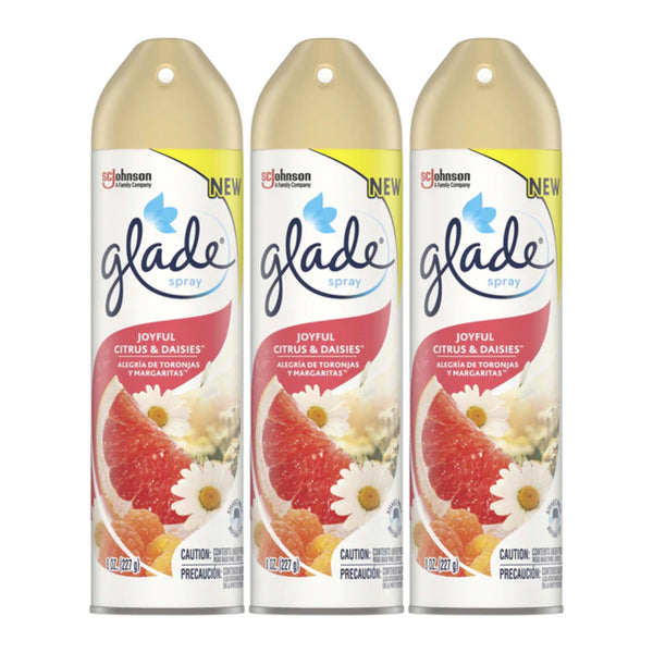 Glade Spray Joyful Citrus & Daisies Air Freshener, 8 oz (Pack of 3)