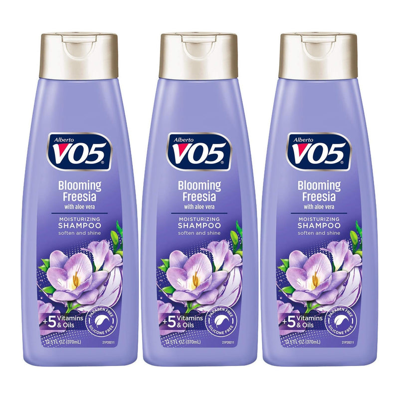 Alberto VO5 Blooming Freesia w/ Aloe Vera Shampoo, 12.5 oz. (370ml) (Pack of 3)