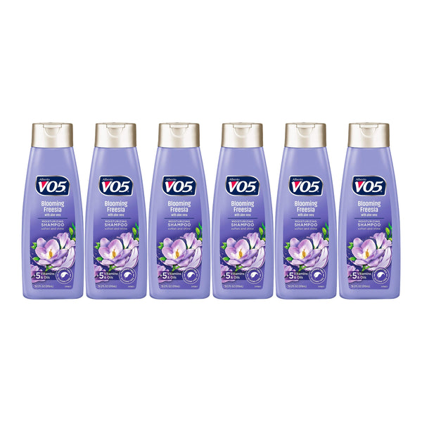 Alberto VO5 Blooming Freesia w/ Aloe Vera Shampoo, 12.5 oz. (370ml) (Pack of 6)