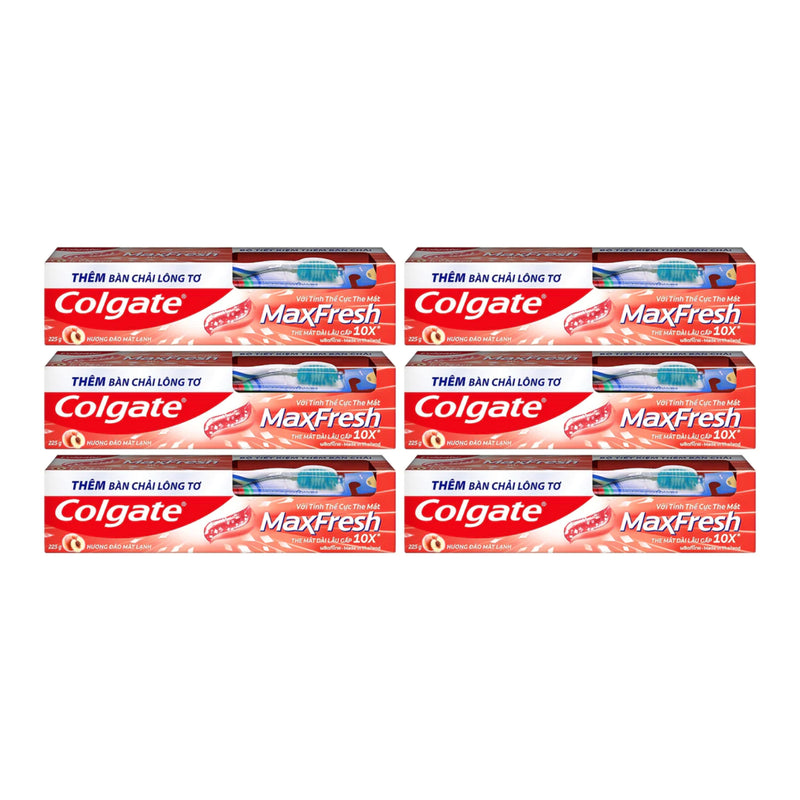 Colgate MaxFresh Icy Peach Toothpaste, 8.0oz (225g) (Pack of 6)