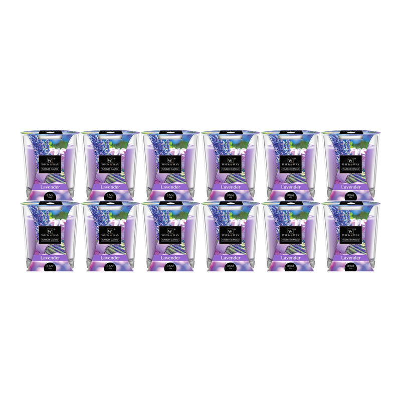 Wick & Wax Lavender Tumbler Candle, 3.5oz (100g) (Pack of 12)