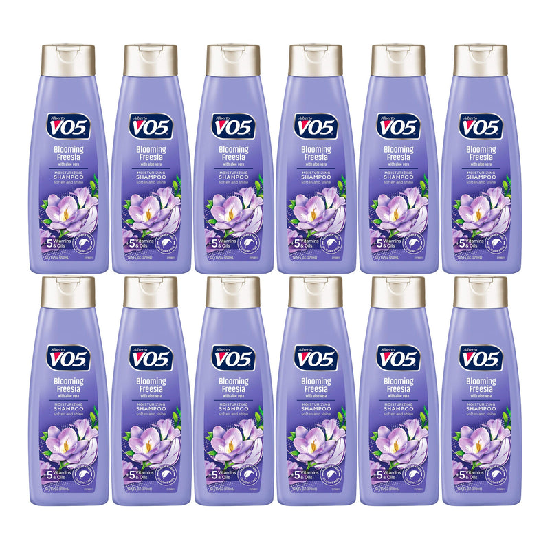 Alberto VO5 Blooming Freesia w/ Aloe Vera Shampoo, 12.5 oz. (370ml) (Pack of 12)