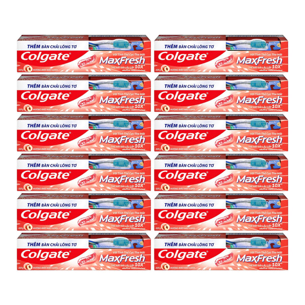 Colgate MaxFresh Icy Peach Toothpaste, 8.0oz (225g) (Pack of 12)