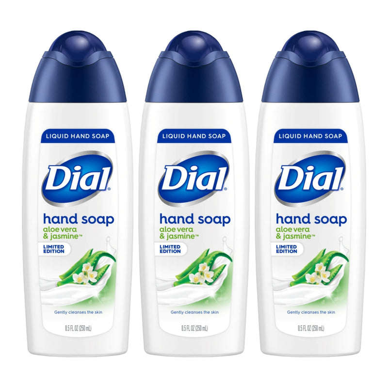 Dial Aloe Vera & Jasmine Liquid Hand Soap (Limited Edition), 8.5oz (Pack of 3)