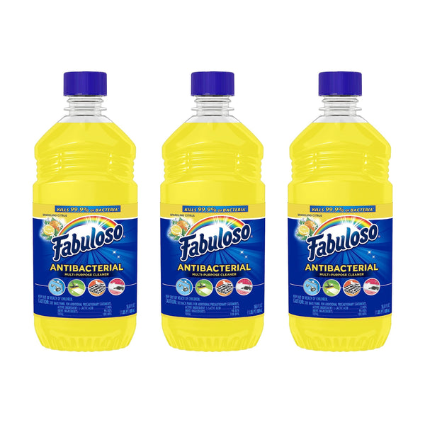 Fabuloso Anti-Bacterial Multi Cleaner - Sparkling Citrus, 16.9 oz. (Pack of 3)