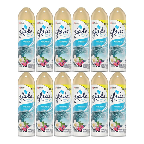 Glade Spray Aqua Waves Air Freshener, 8 oz (Pack of 12)