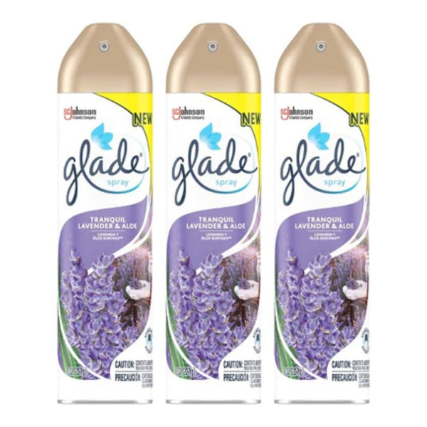 Glade Spray Tranquil Lavender & Aloe Air Freshener, 8 oz (Pack of 3)