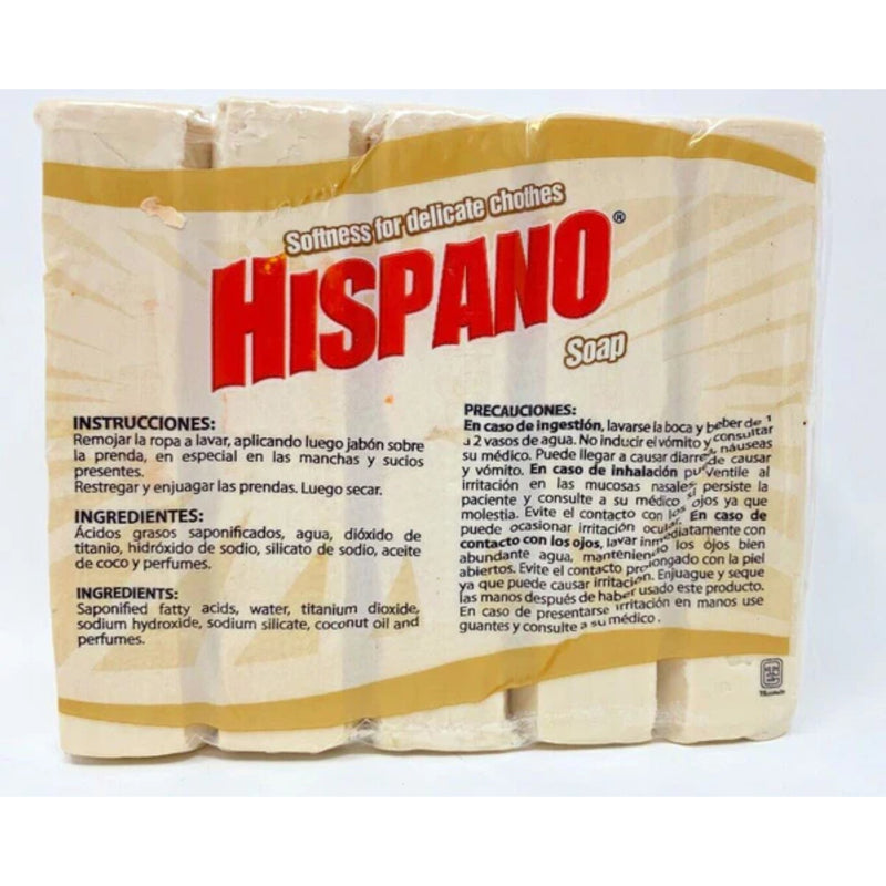 Hispano Jabon Coconut Soap - Con Aceite de Coco (5 Pack), 800g (Pack of 6)