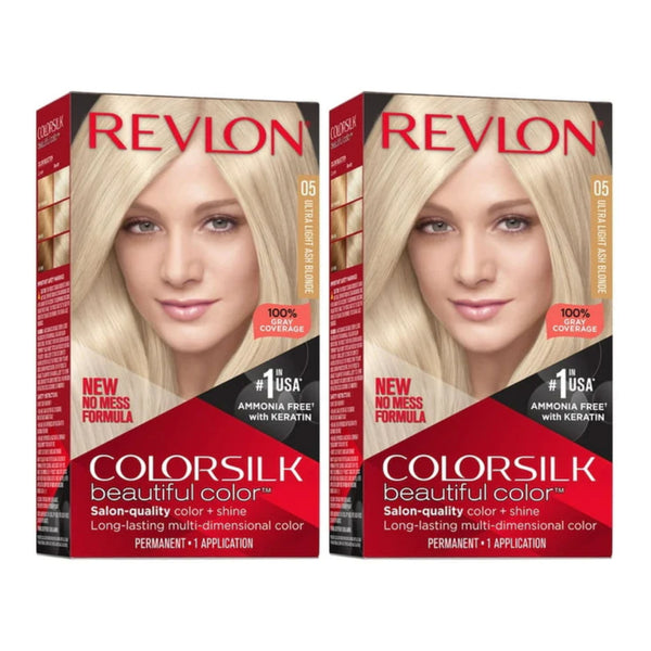 Revlon ColorSilk Hair Color - 05 Ultra Light Ash Blonde (Pack of 2)