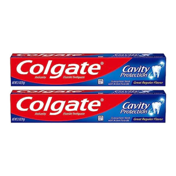 Colgate Cavity Protection Regular Flavor Toothpaste, 2.5oz (70g) (Pack of 2)