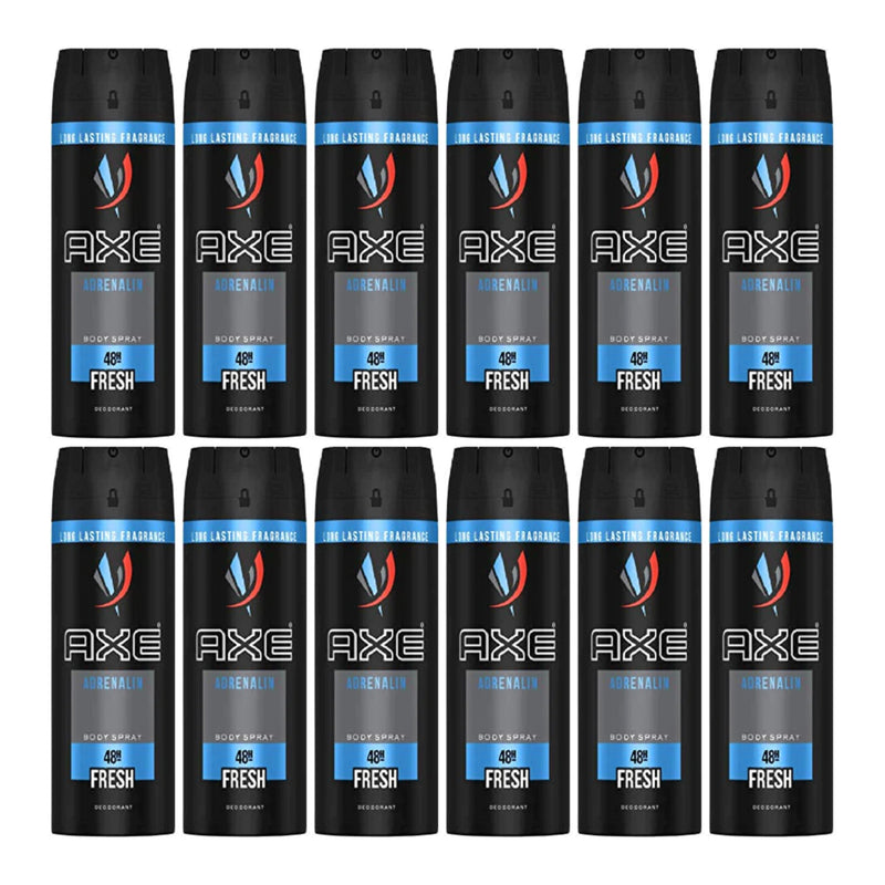 Axe Adrenaline Deodorant + Body Spray, 150ml (Pack of 12)