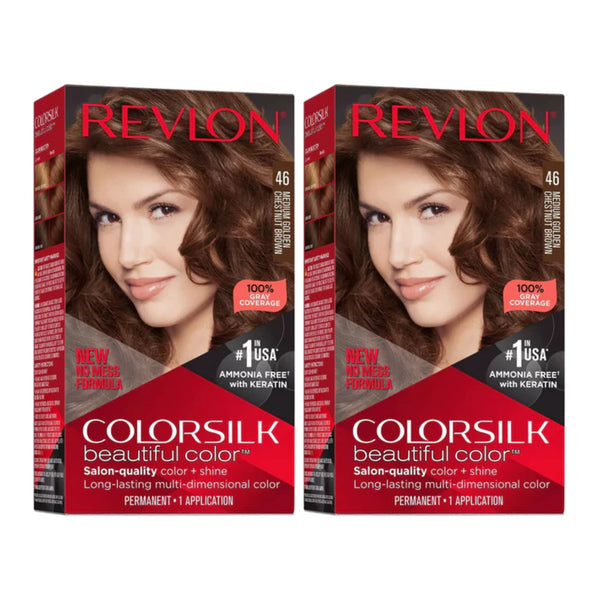 Revlon Hair Color - 46 Medium Golden Chestnut Brown (Pack of 2)