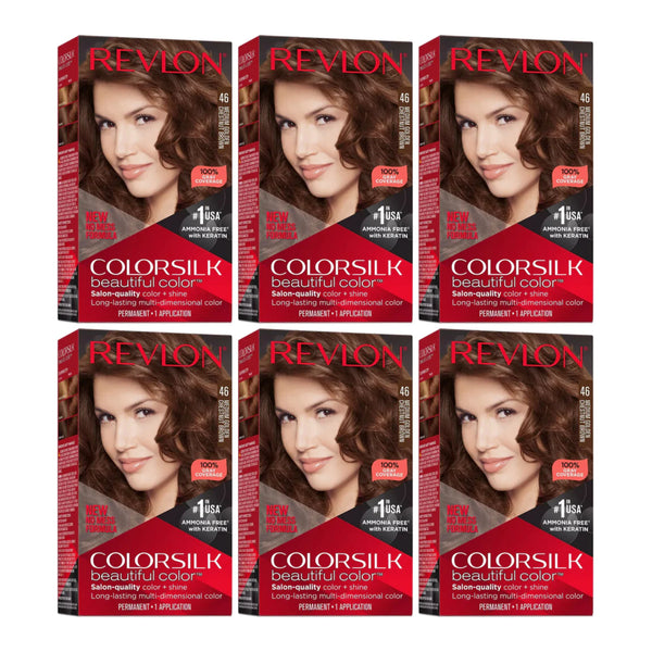 Revlon Hair Color - 46 Medium Golden Chestnut Brown (Pack of 6)